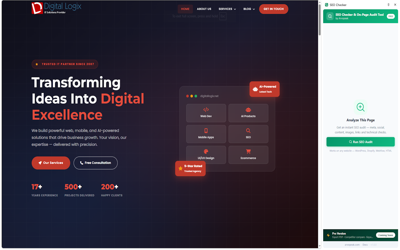 SEO Checker & On-Page Audit Tool screenshot 1