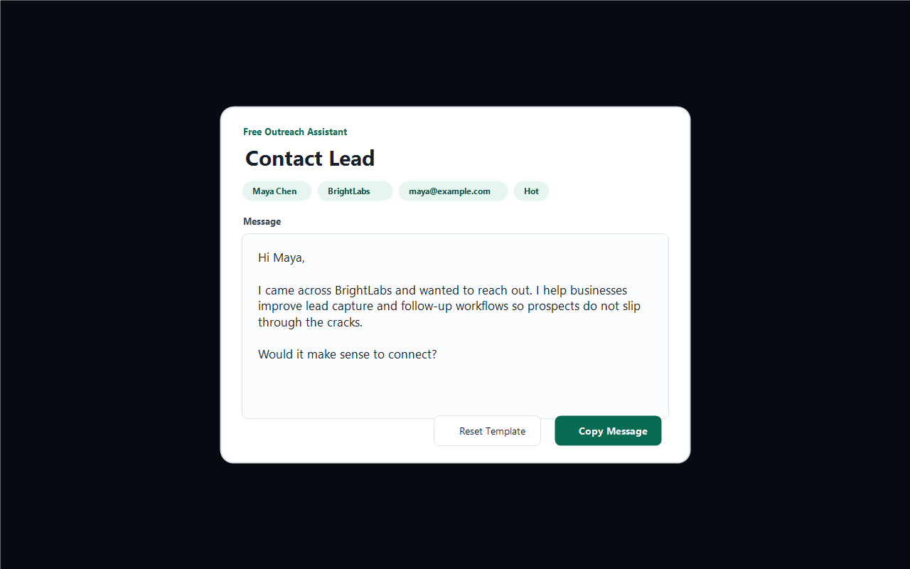 Lead Capture & Outreach AI by ArvoPeak screenshot 4